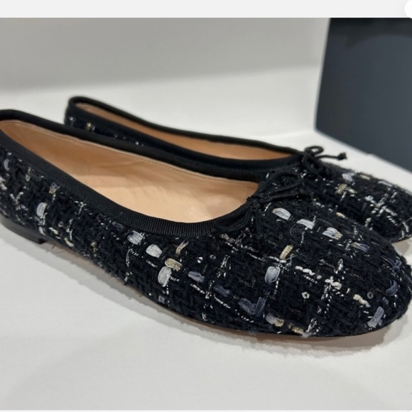 Kate Spade New York Black Fabric Tweed Honey Flats Slip-On Women's - Picture 2 of 2